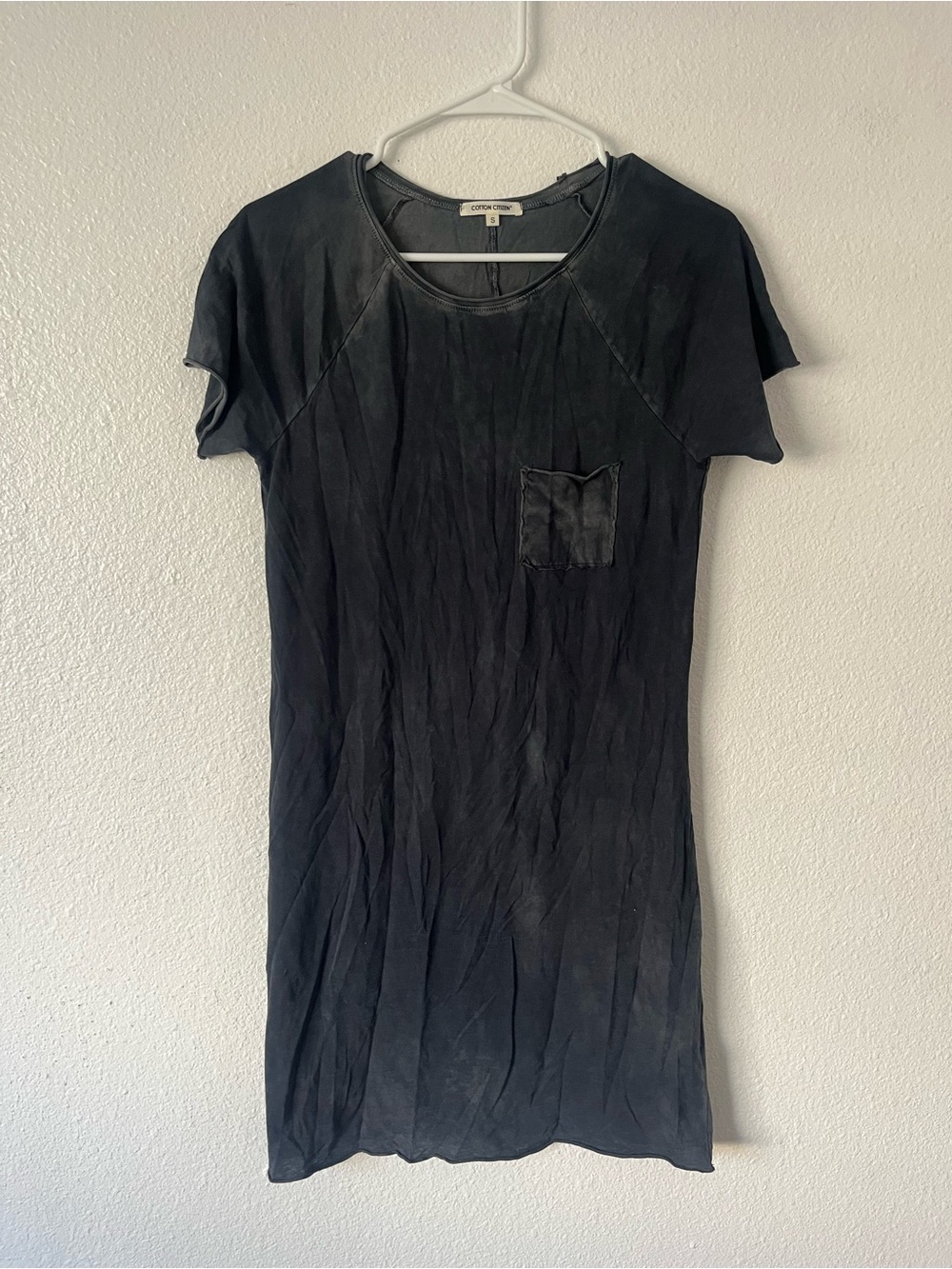 Cotton Citizen Black Gray Acid Wash T Shirt Mini Dress Size Small